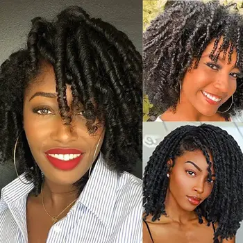 Черна Афро къдрава перуки за черни жени, къси, дълги до раменете къдрава коса перука с бретон, Термоустойчиви синтетични перуки
