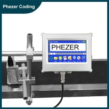 Phezer 12,7/25,4 мм Принтер за Етикети Онлайн мастилено-Струен Принтер, Компютър TIJ DW100 QR Баркод партия Номер Дата Логото на Срока на годност