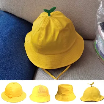 Детска малката жълта шапка, шапка рибар-хапчета в Японски Стил, Детска мода Проста однотонная шапка за басейна, Детска шапка 2023