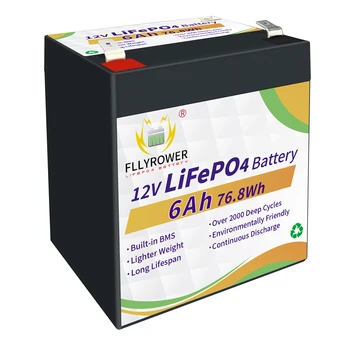 12V 6Ah Lifepo4 Акумулаторна Батерия С BMS Дълъг цикъл на Безопасност на Живота 1-2 C Освобождаване от отговорност За Слънчевата Система Спрей Детска Играчка LED