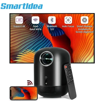 Smartldea Android 11.0 1080p, интелигентен проектор с автоматично фокусиране, автоклавирование, Bluetooth 5.0, wi-fi, 6 Full HD видео проектор за домашно кино