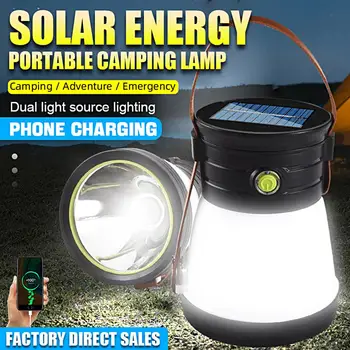 Слънчев лампа за къмпинг, водоустойчив осветление с Висока яркост, ABS прожектор, USB Многофункционална палатка, Аксесоари за къмпинг