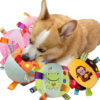 Плюшен играчка за кучета, Интерактивен топката, Звукова Скрипучая играчка за почистване на зъбите на домашни любимци, играчки за дъвчене за домашни любимци, За малки, Средни и Големи Аксесоари за кучета