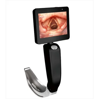 Преносимо Медицинско Визуално Ларингофарингеальное Огледало с 3-инчов OLED екран за Еднократна употреба, Видеоларингоскоп за УНГ-органи,