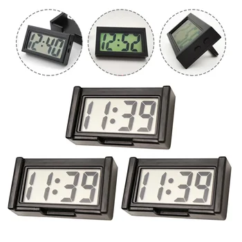 Настолни Часовници с таймер, 3 предмет, Мини-тъпо арматурното табло, Цифрови Електронни безшумни автомобилни Пластмасови автомобилни часовници