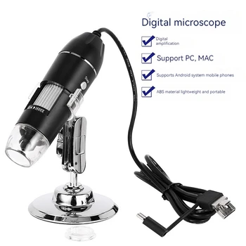 Портативен микроскоп с интерфейс 1600 X 3 В 1 с мобилен телефон Компютърен дигитален Микроскоп